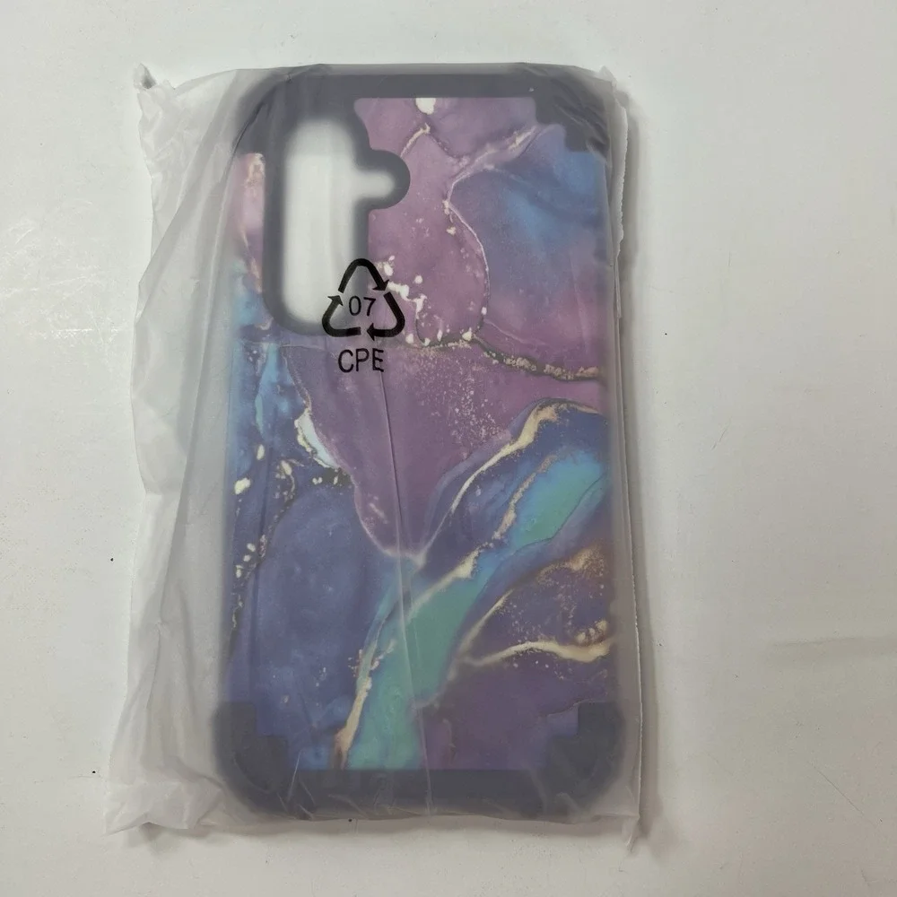 Heko Phone Case Samsung Galaxy S24 Purple Gold Marble New Shockproof Cover Grip